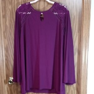 Antthony Plum Lace Detail Blouse